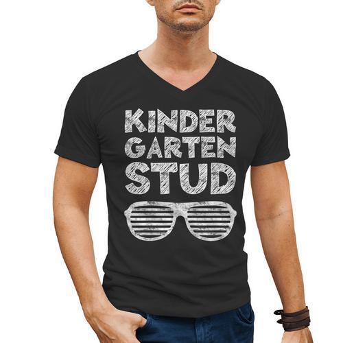 Kindergarten Stud Shirt Girl Boy Back To School Graduation Men's V-Neck T-Shirt - Best Gift Smart