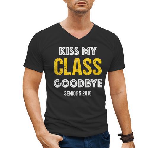 Kiss My Class Goodbye Shirt 2019 Graduation Shirt Men's V-Neck T-Shirt - Best Gift Smart