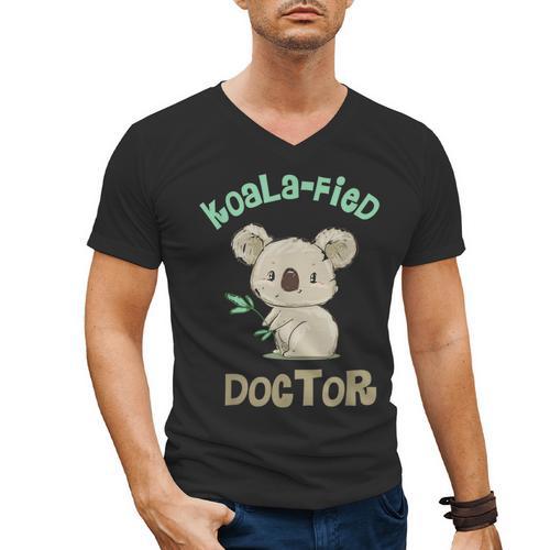 Koala Doctor Shirt Med Student Graduation Idea Men's V-Neck T-Shirt - Best Gift Smart