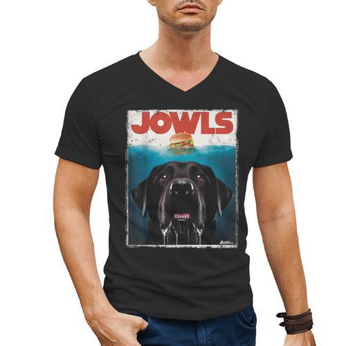 Lab Jowls Tee Labrador Retriever Mom Top Dad Men's V-Neck T-Shirt - Father's Day Fun