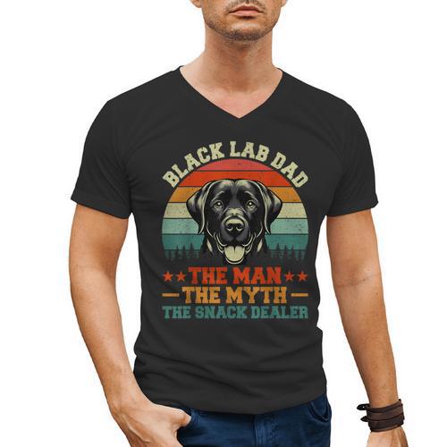 Labrador Retriever Dad Black Lab Dad Men's V-Neck T-Shirt - Father's Day Fun