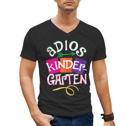 Last Day Of School Adios Kindergarten Graduation Kids Girls Men's V-Neck T-Shirt - Best Gift Smart