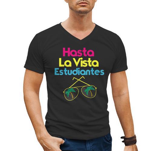 Last Day Of School Spanish Teacher Graduation T-Shirt Men's V-Neck T-Shirt - Best Gift Smart