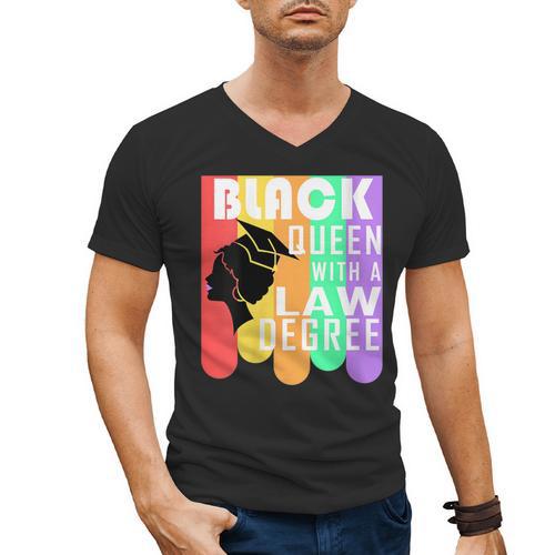 Law School Graduation Queen New Lawyer Attorney Grad Men's V-Neck T-Shirt - Best Gift Smart