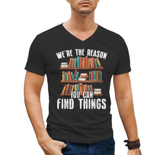 Librarian Reading Books Lover Library Men's V-Neck T-Shirt - Bookorys