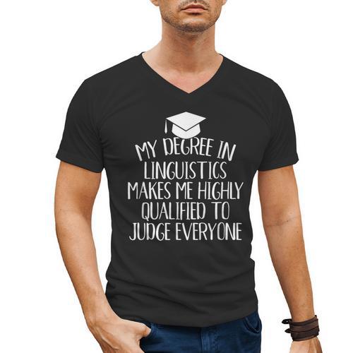 Linguistics Major Graduation Men's V-Neck T-Shirt - Best Gift Smart