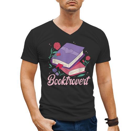 Literary Reading Book Introvert Booktrovert Reading Men's V-Neck T-Shirt - Bookorys DE