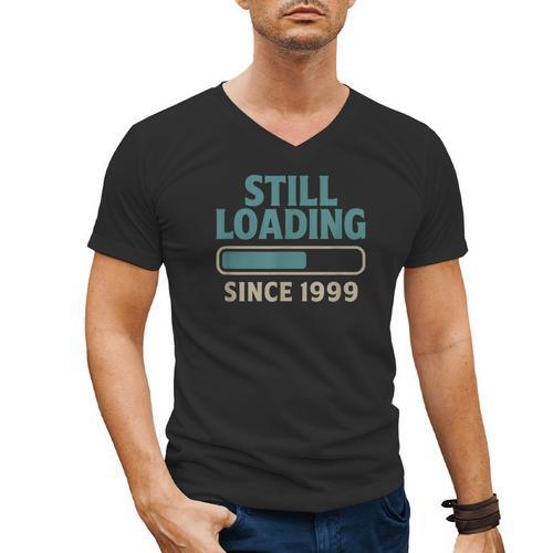 Still Loading Since 1999 Retro Tech Nostalgia Men's V-Neck T-Shirt - Figerry