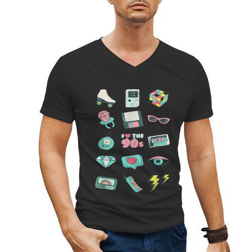I Love The 90s Old For Nostalgia Fans Men's V-Neck T-Shirt - Figerry