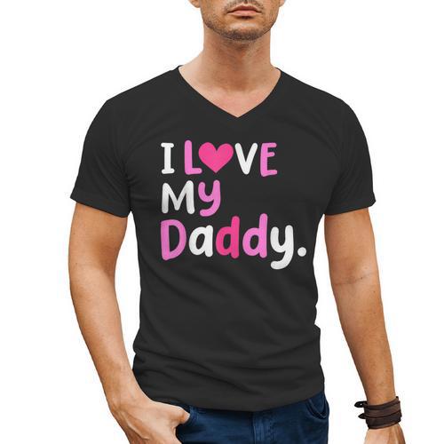 I Love My Daddy Best Dad Ever Father's Day Cool Kids Men's V-Neck T-Shirt - Father's Day Fun