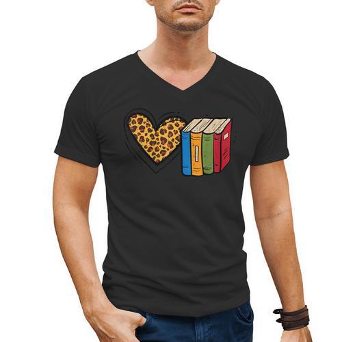 Love Reading Book Librarian Across America Men Women Kids Men's V-Neck T-Shirt - Bookorys DE