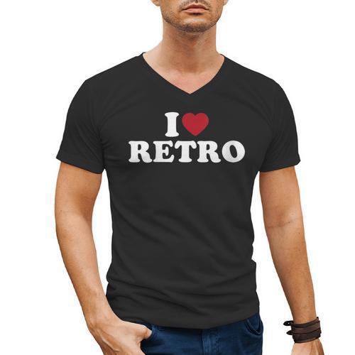I Love Retro Vintage 80s 90s Nostalgia Men's V-Neck T-Shirt - Figerry