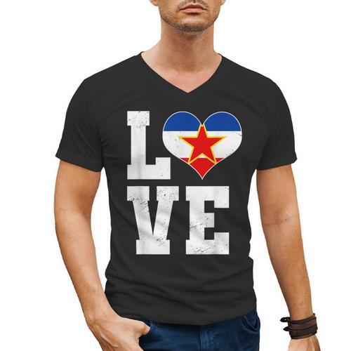 Love Yugoslavia Proud Yugoslav Nostalgia Men's V-Neck T-Shirt - Figerry