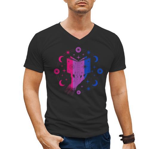 Magic Bi-Pride Book Of Cosmic Energy Men's V-Neck T-Shirt - Bookorys DE
