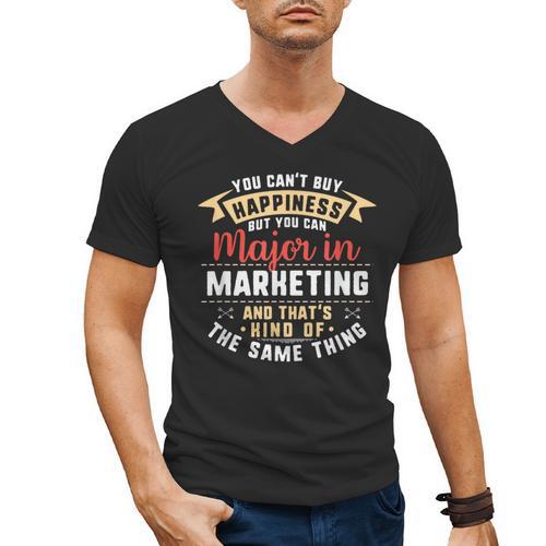 Marketing Major Student Shirt Graduation College Men's V-Neck T-Shirt - Best Gift Smart