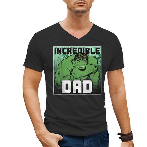 Marvel Comics Avengers Father's Day Hulk Incredible Dad Men's V-Neck T-Shirt - Father's Day Fun