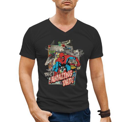 Marvel Spider-Man Amazing Dad Father's Day Men's V-Neck T-Shirt - Father's Day Fun