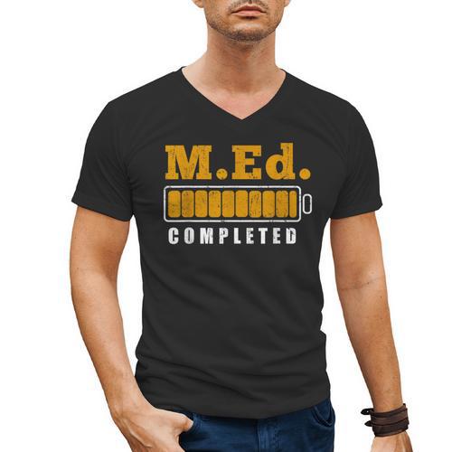 Master Graduation Completed Master Of Education Teacher Men Women Men's V-Neck T-Shirt - Best Gift Smart