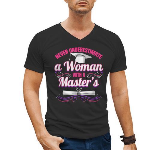 Master University Degree Master Graduation Party Girl Men's V-Neck T-Shirt - Best Gift Smart