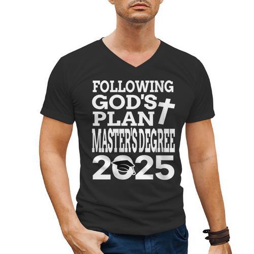 Masters Degree Graduation 2025 Christian MSW MPH MBA Men's V-Neck T-Shirt - Best Gift Smart