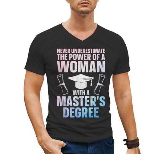 Masters Degree Graduation Art For Women Girls Masters Degree Men's V-Neck T-Shirt - Best Gift Smart
