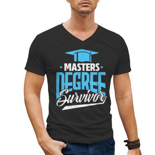 Master's Degree Graduation Masters Degree Survivor Men's V-Neck T-Shirt - Best Gift Smart