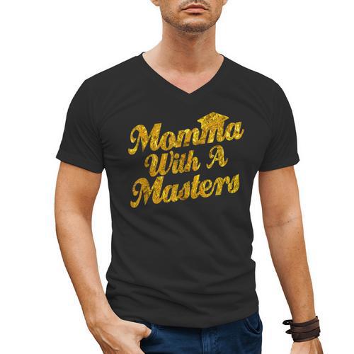 Masters Degree Graduation For Mom Wife Social Work MBA Men's V-Neck T-Shirt - Best Gift Smart