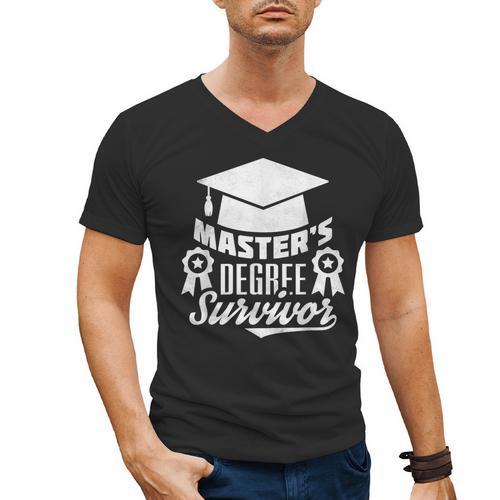 Master's Degree Survivor College Graduation Men's V-Neck T-Shirt - Best Gift Smart