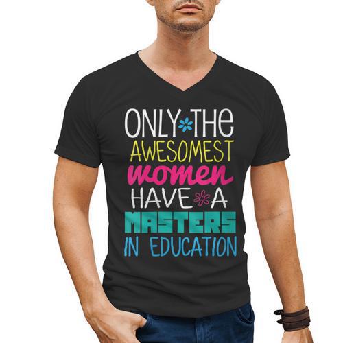 Masters In Education Degree Graduation Women MeD Men's V-Neck T-Shirt - Best Gift Smart