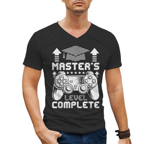 Master's Level Complete College Graduation Men's V-Neck T-Shirt - Best Gift Smart