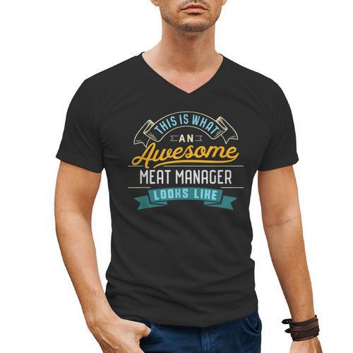 Meat Manager Shirt Awesome Job Occupation Graduation Men's V-Neck T-Shirt - Best Gift Smart