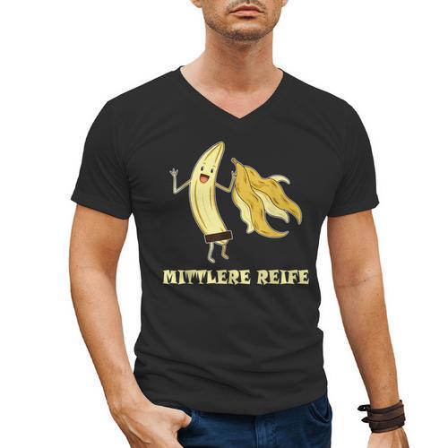 Medium Mature Banana Banana Real School Graduation Celebrations Men's V-Neck T-Shirt - Best Gift Smart