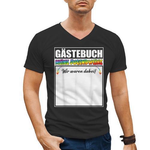Meine Jugendweihe Guest Book Colourful Wir Waren Dabei MäDchen German Men's V-Neck T-Shirt - Bookorys CA