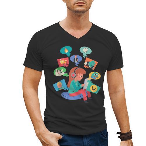 Memes Speak Louder Introvert Anti People Meme Lovers Quiet Men's V-Neck T-Shirt - Raresse