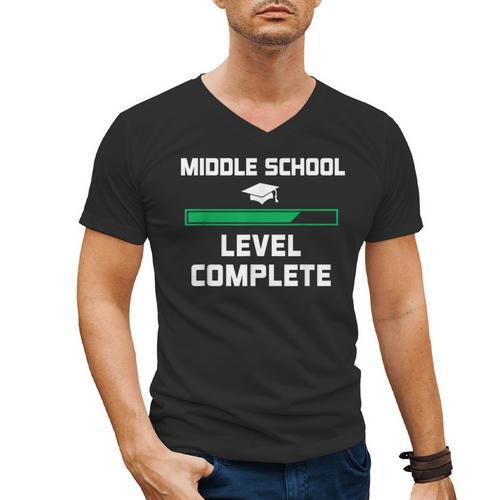 Middle School Graduation Shirt 8th Grade Men's V-Neck T-Shirt - Best Gift Smart