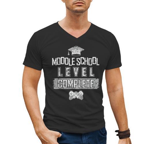 Middle School Graduation Tee Video Gaming Graduate Shirts Men's V-Neck T-Shirt - Best Gift Smart