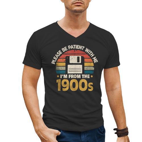 Millennials Please Be Patient With Me I'm From The 1900s Men's V-Neck T-Shirt - Figerry