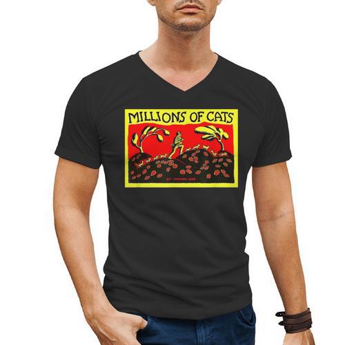 Millions Of Cats Book Cover Men's V-Neck T-Shirt - Bookorys AU