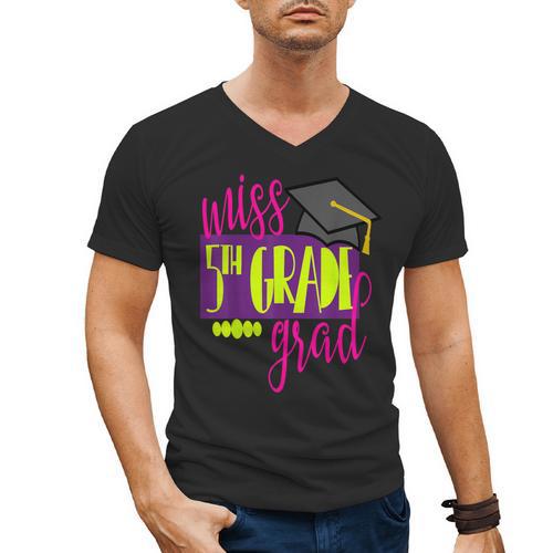 Miss 5th Grade Shirt 5 Grad Kids Girl Graduation School Men's V-Neck T-Shirt - Best Gift Smart
