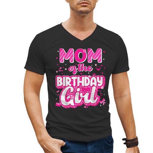 Mom And Dad Birthday Girl Family Matching Party Decorations Men's V-Neck T-Shirt - Father's Day Fun
