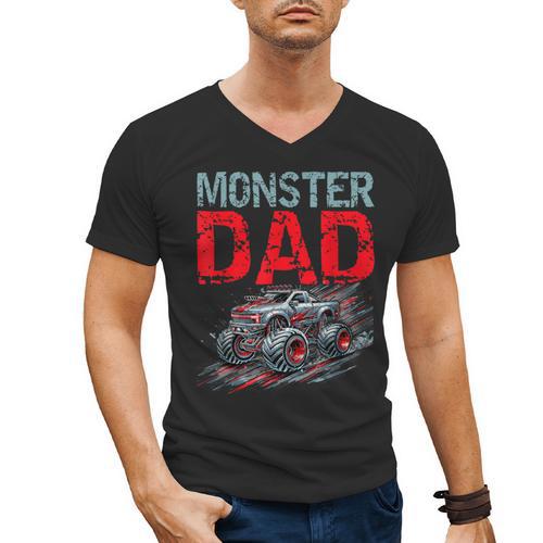 Monster Truck Dad Father's Day Men Men's V-Neck T-Shirt - Father's Day Fun