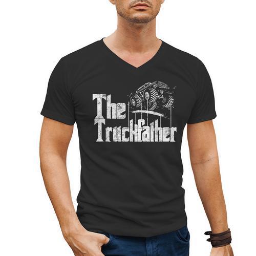 Monster Truck Jam Truckfather Dad Father UTE Pickup Men's V-Neck T-Shirt - Father's Day Fun