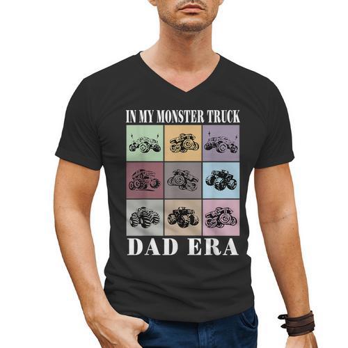 In My Monster Trucks Dad Era Men's V-Neck T-Shirt - Father's Day Fun