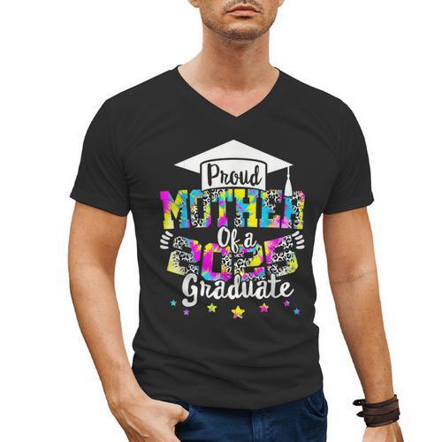 Mother Of a 2025 Graduate Tie Dye Class Senior Graduation 25 Men's V-Neck T-Shirt - Best Gift Smart