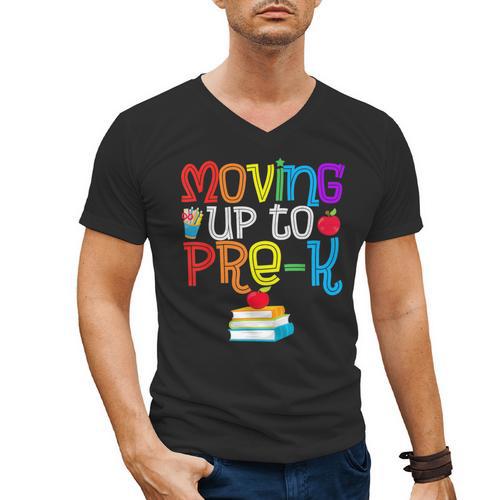 Moving Up To Pre-K Teacher Student Kid Graduation T-Shirt Men's V-Neck T-Shirt - Best Gift Smart