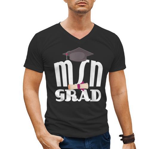 MSN Masters Graduation Men Women Son Daughter Men's V-Neck T-Shirt - Best Gift Smart