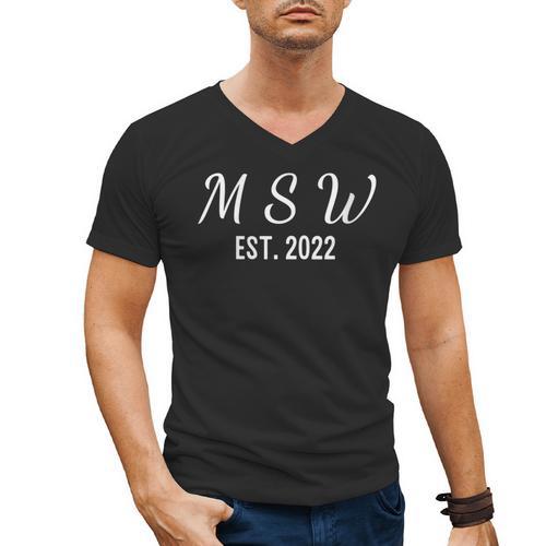 MSW Master Social Work Class Of 2022 Graduation Men's V-Neck T-Shirt - Best Gift Smart