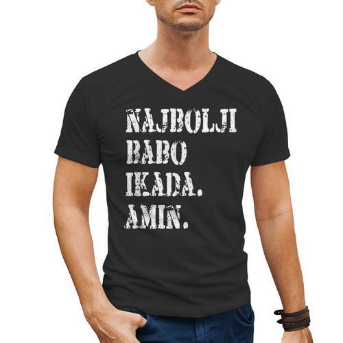 Najbolji Babo Ikad Bosnian Dad Men's V-Neck T-Shirt - Father's Day Fun