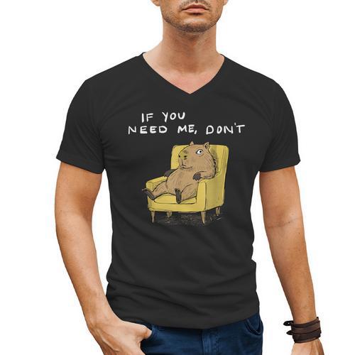 If You Need Me Don’t Introvert Capybara Sarcastic Men's V-Neck T-Shirt - Raresse