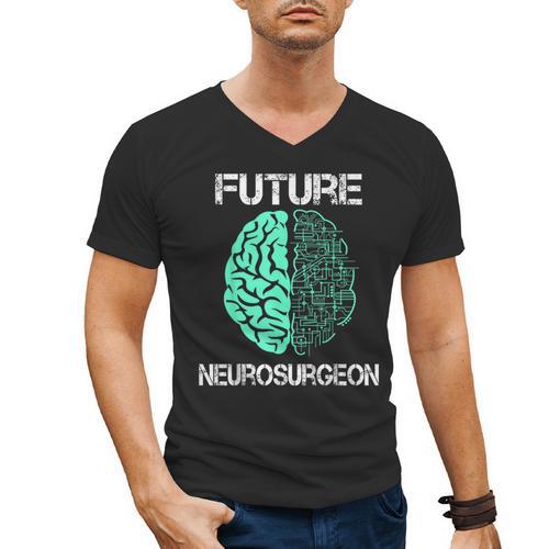 Neuro Surgeon Brain Student Graduation Future Neurosurgeon Men's V-Neck T-Shirt - Best Gift Smart